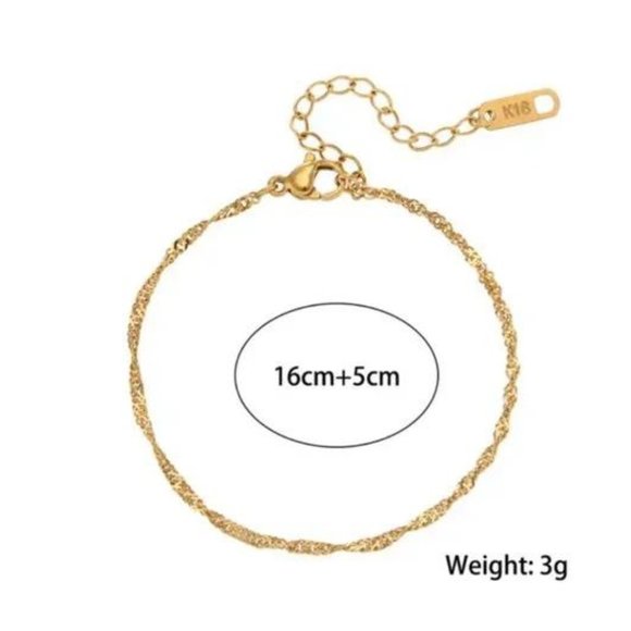 NEW DAINTY 18K GOLD CHAIN BRACELET, NICE BRACELET, CUTE BRACELET - Picture 4 of 4